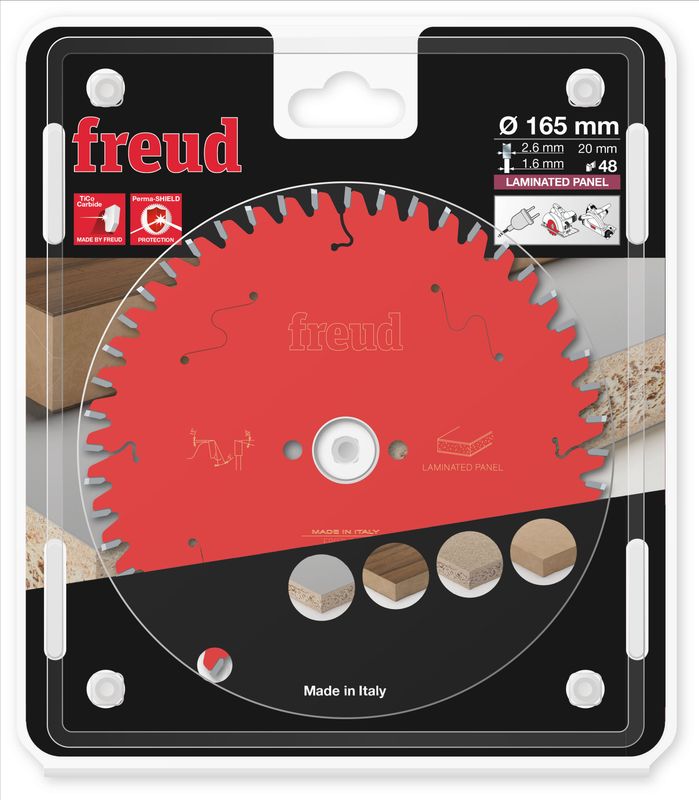165x20 | Z48 | Tannbredde 2,6 mm | Laminat | Freud sagblad for Sirkelsag