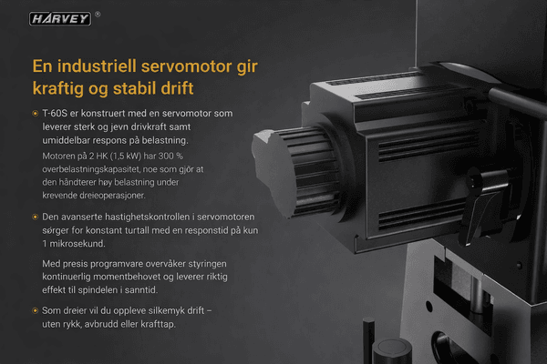Hovedbilde Harvey Dreiebenk TURBO T-60S 610 x 1220mm med Servo Motor