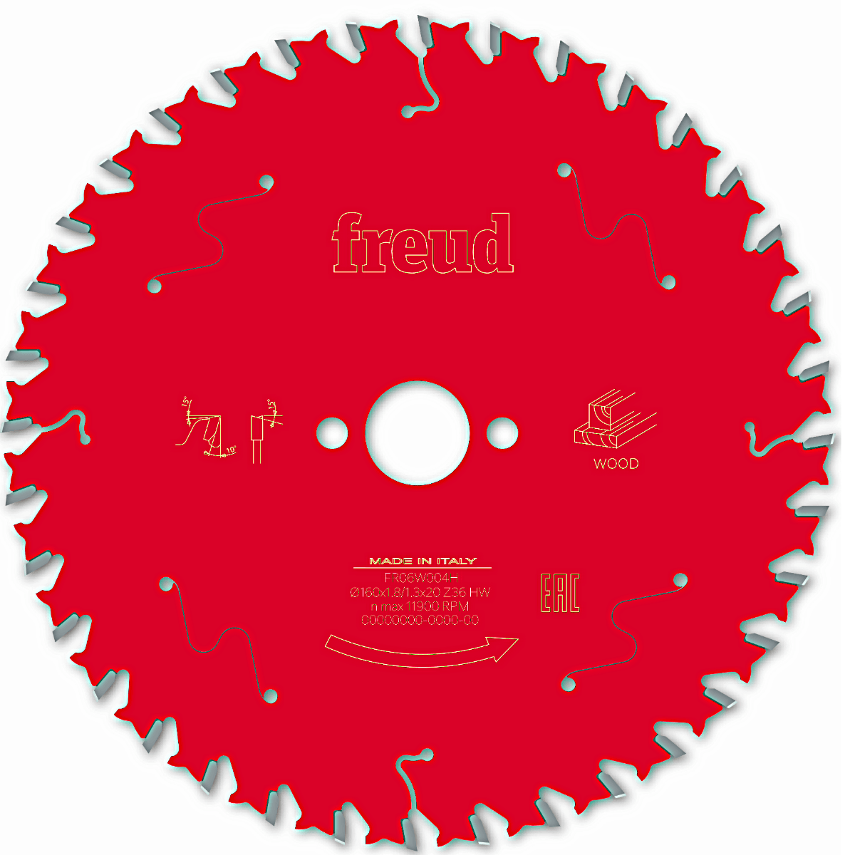 160x20 | Z36 | Tannbredde 1,8 mm | Tre | Freud sagblad for Sirkelsag