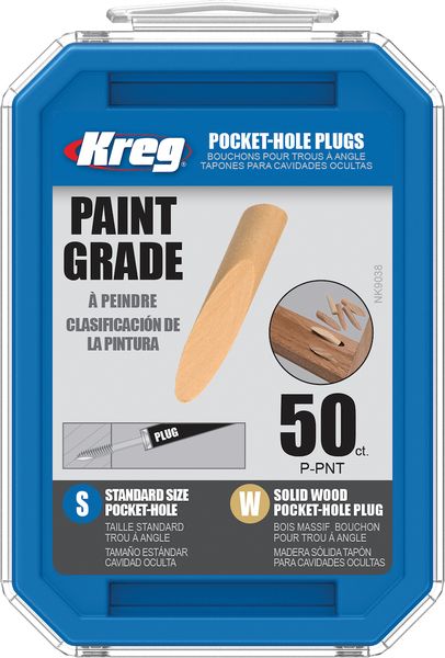 Hovedbilde Kreg lommehullsplugger | Massiv Tre | Malbare| 50 stk.