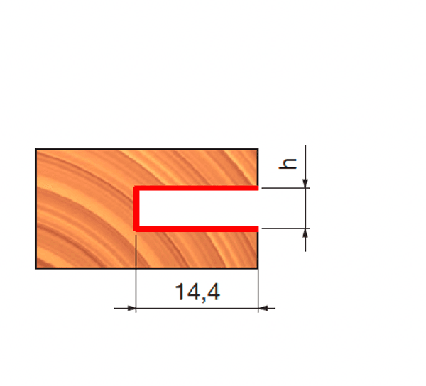 Hovedbilde Freud spor fres - 8 mm tange - Treverk