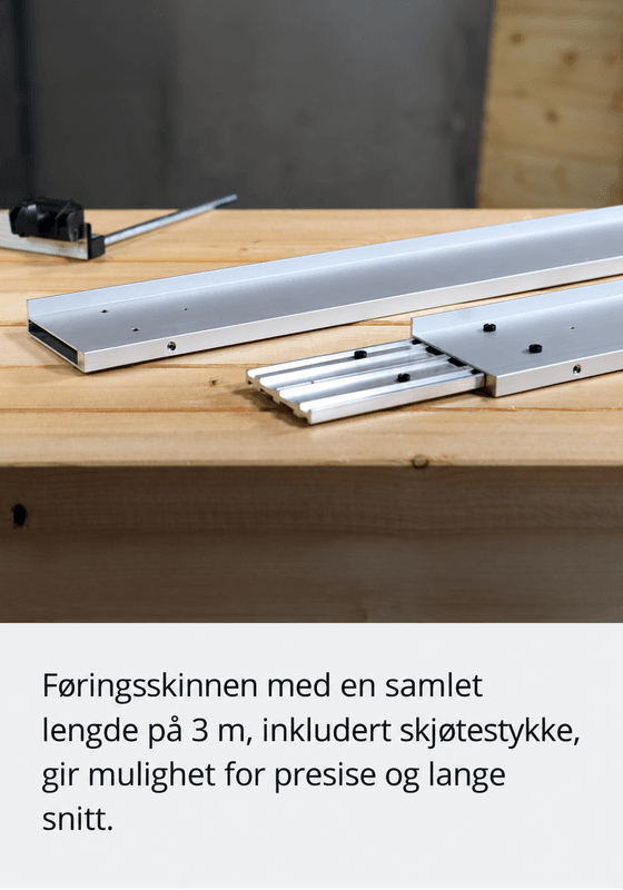 Mafell Føringsskinne | 3 m | 2-delt | m/skjøtestykke