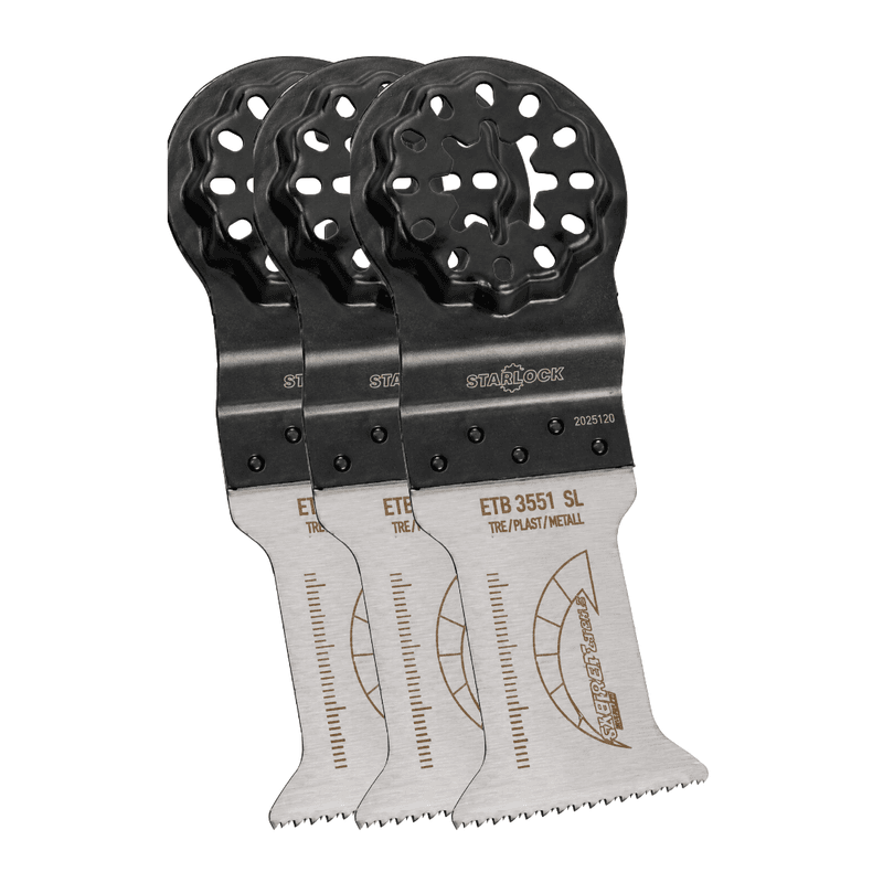 Multikutterblad 3 stk for tre - plast - metall 35x51mm