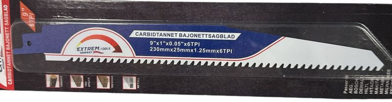 Carbidtannet Bajonettsagblad 230*25mm